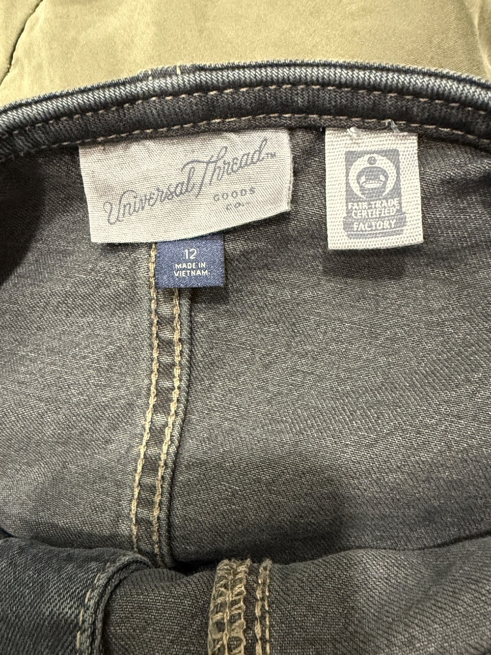 Universal Thread Black Denim Overall Dress with Contrast Stitching - Picture 2 of 5
